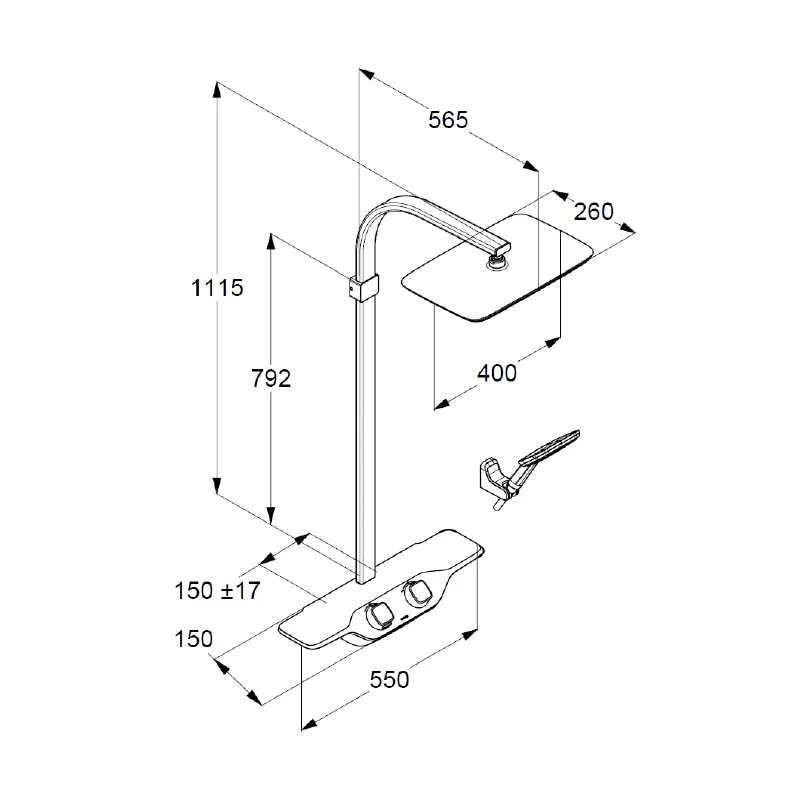 Душевая система KLUDI COCKPIT Discovery DUAL SHOWER SYSTEM с термостатом DN 15, белый/хром, 8020091-00-4